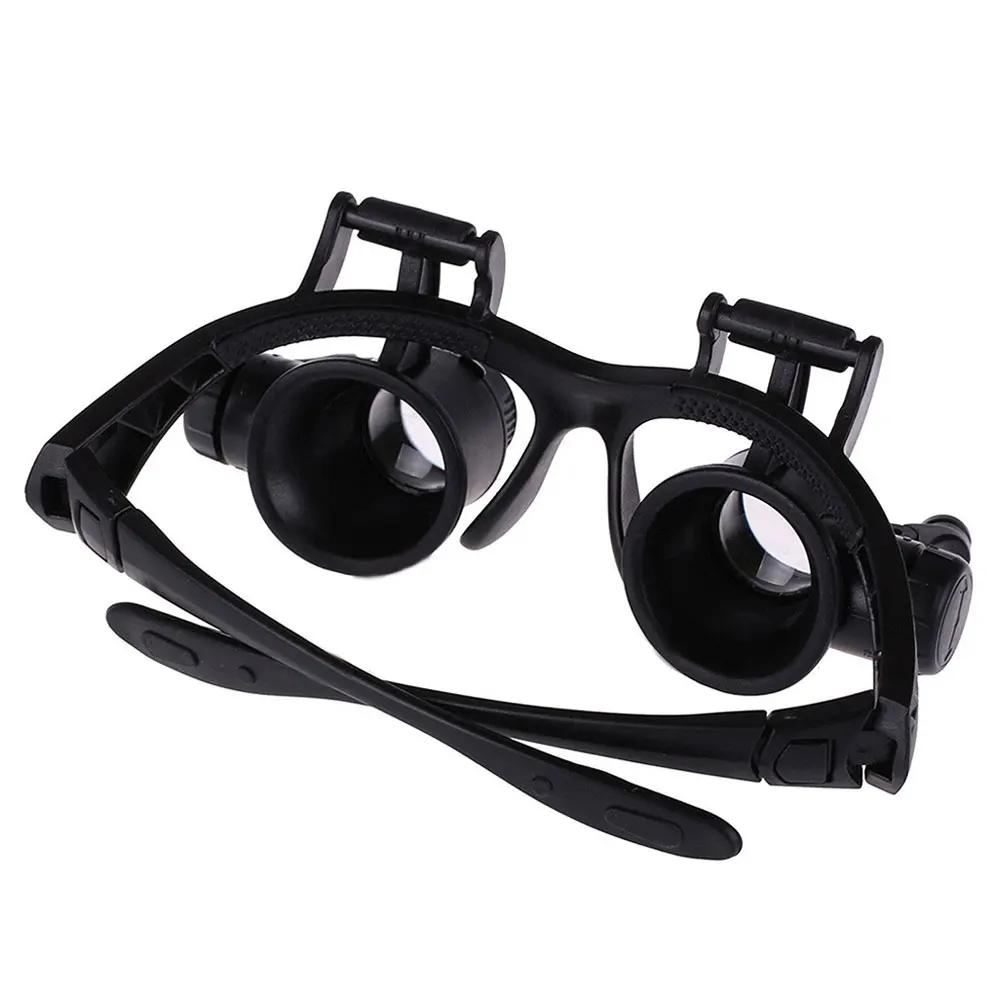 

Jeweler Hand Free Illuminated Watch Clock Repair Tool Head Wearing Portable ABS Double Eye Magnifying Glass