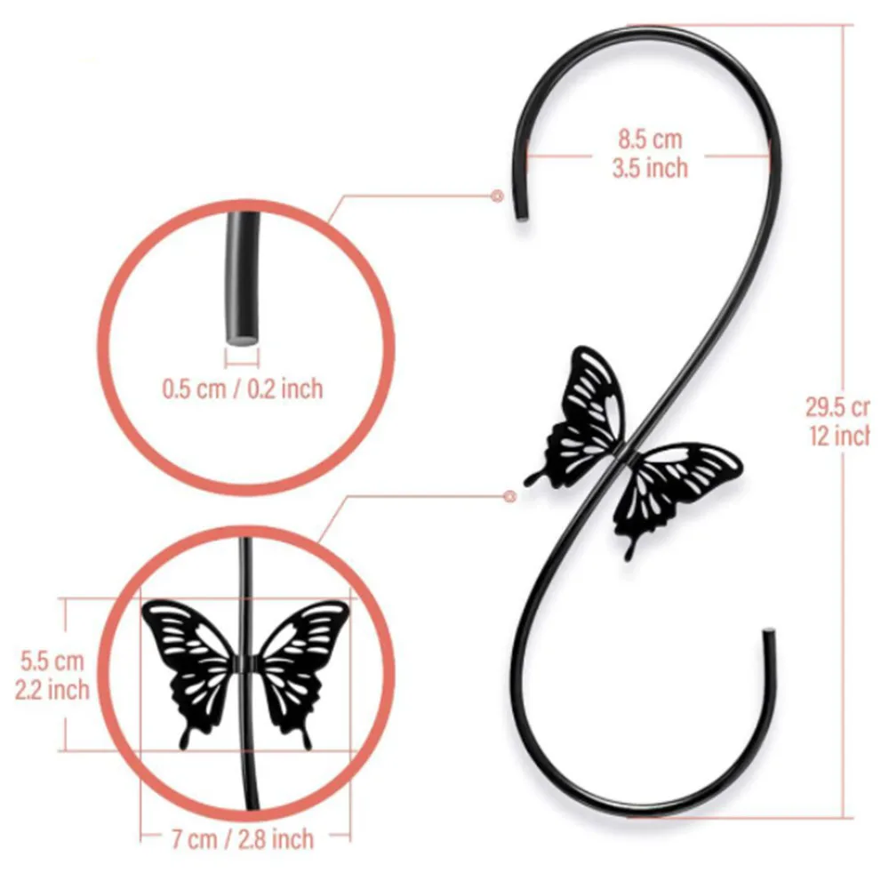 

Multi-Purpose Hooks Fence Patio Hooks Metal Hangers For Fences Indoor And Outdoor Hanging Lights Plants Bird Feeder