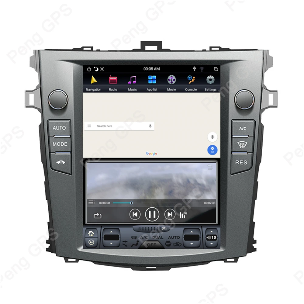 4G+ 64G Android 8,1 Тесла вертикальный экран для Toyota Corolla 2007-2012 аудио плеер в тире Carplay 1920*1080 gps навигационный блок