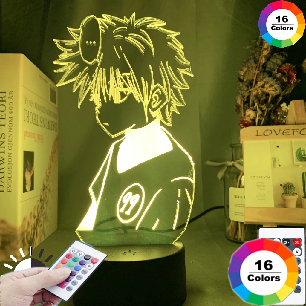 

Светодиодный ночной Светильник Killua Zoldyck в стиле аниме Hunter X Hunter, ночсветильник с изменением цвета, питание от Usb, Настольная 3d лампа, подарок д...
