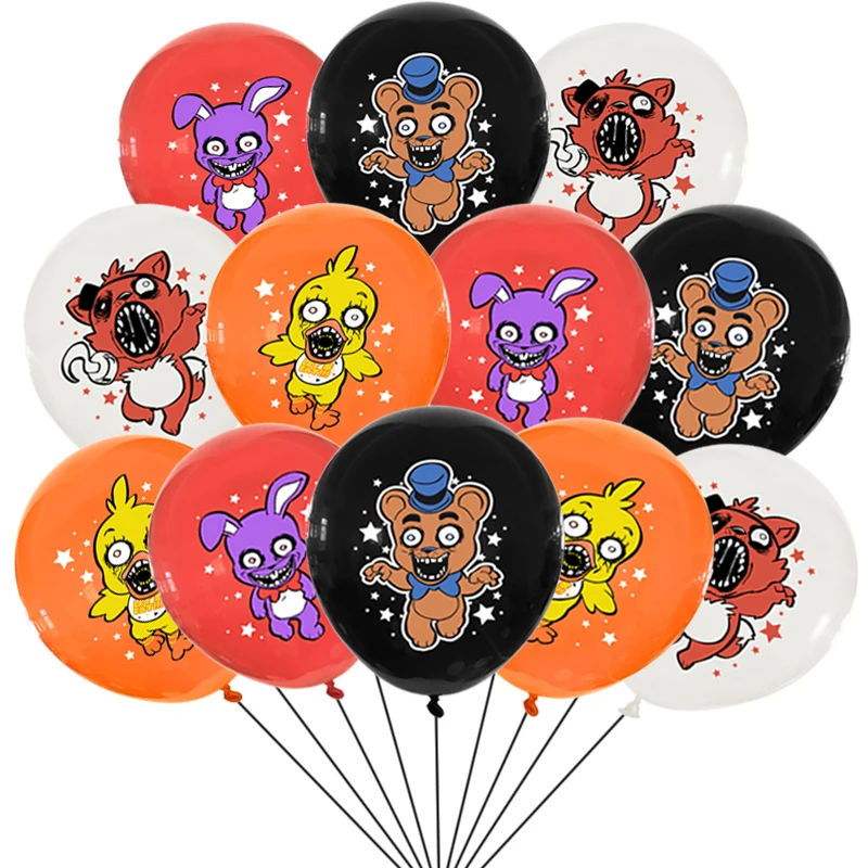 12pcs/lot Five Night Fred Balloons 12inch FNAF Latex Baloon Freddy Fazbear Foxy Bonnie Game Kid Adult Happy Birthday Party Decor - купить по