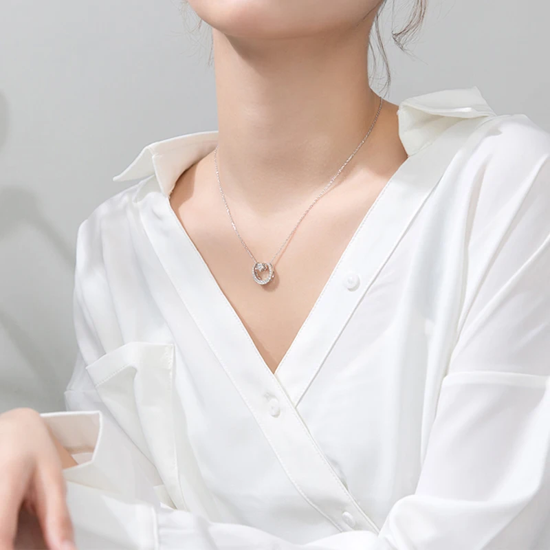 Женское ожерелье из серебра 925 пробы с подвеской в виде Луны и звезды|Ожерелья| |