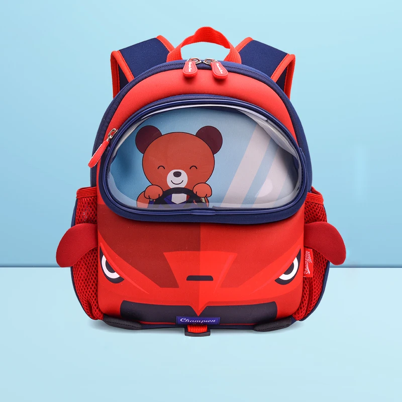 AWINPOP новый бренд 3D Мультфильм Крутой красный автомобиль школьные ранцы для