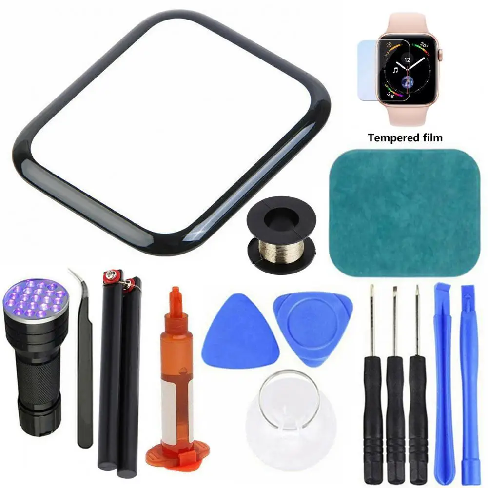 

Precise Out Front LCD Glass Cover Replacement UV Glue Touch Screen Repair Kit for Apple Watch 2/3/4/5/6 Series 38mm 42mm 40mm 44