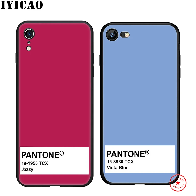 IYICAO Pantone милый художественный мягкий чехол для телефона iPhone 11 Pro XR X XS Max 6 6S 7 8 Plus 5 5S