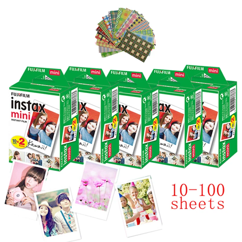 10-200 sheets Fujifilm instax mini 11 9 film white Edge 3 Inch wide film for Instant Camera mini 8 7s 25 50s 90 Photo paper