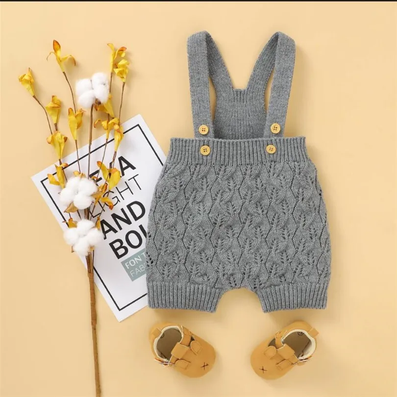 Вязаный детский комбинезон для новорожденных осенний маленьких девочек и