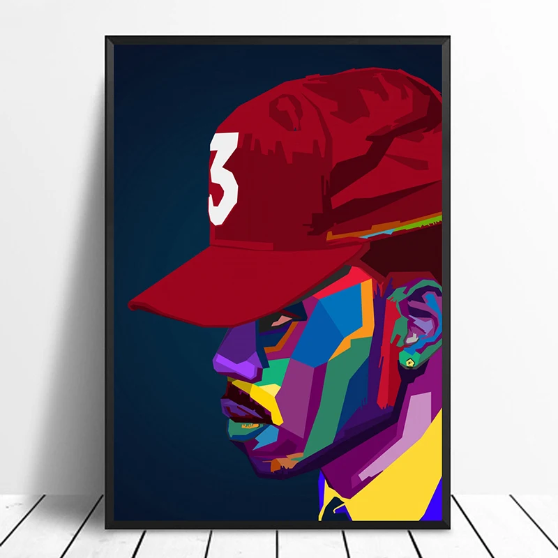 

Chance The WPAP Pop Art Hiphop Rapper Music Singer Poster Print Wall Art Canvas Painting Home Decor Canvas Print (No frame)
