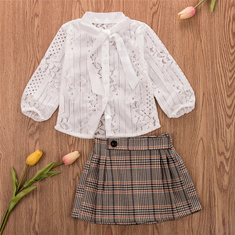 Милая детская одежда для маленьких девочек кружевная футболка с длинными