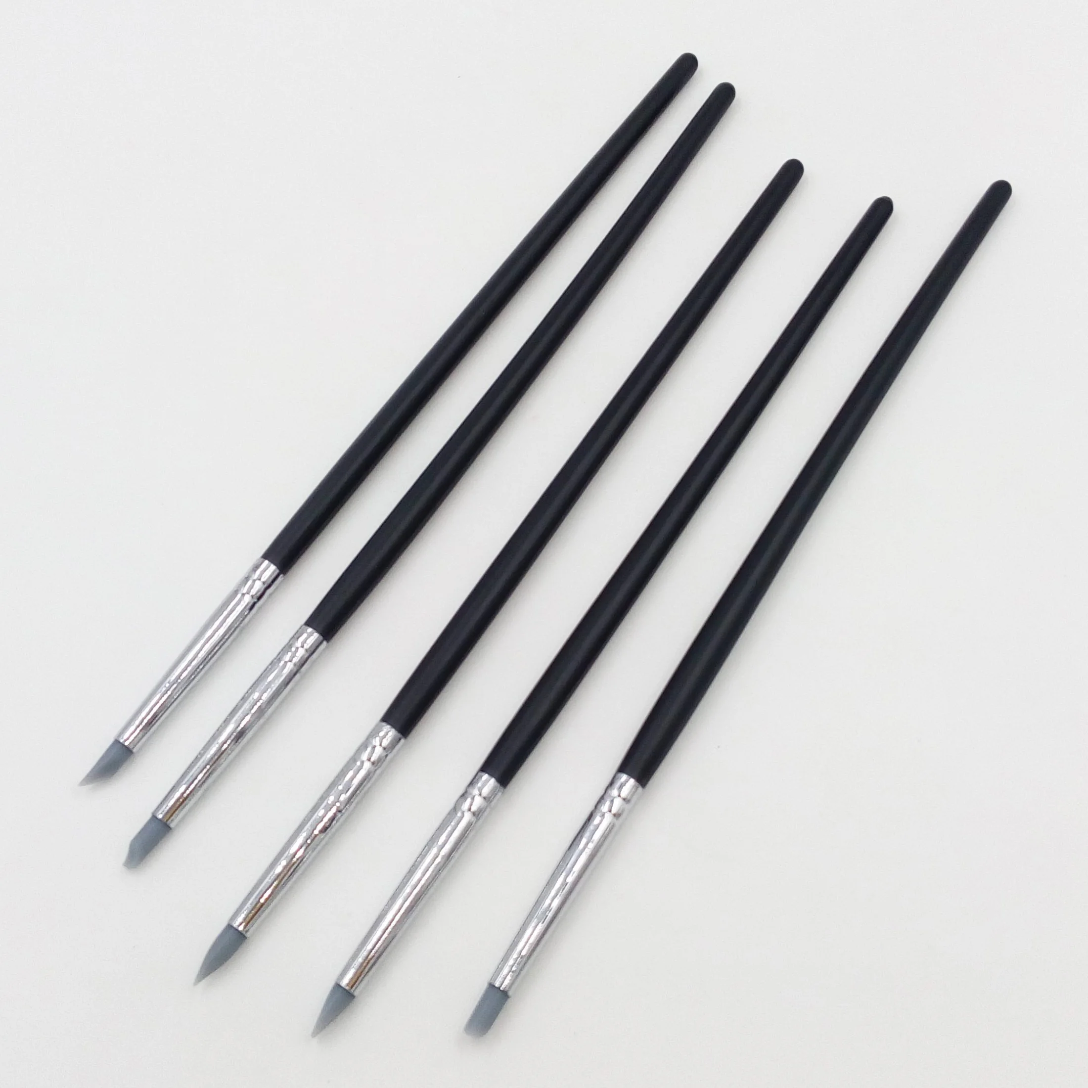 5 шт./лот кисти для дизайна ногтей Мягкая силиконовая резьба ремесло ногти