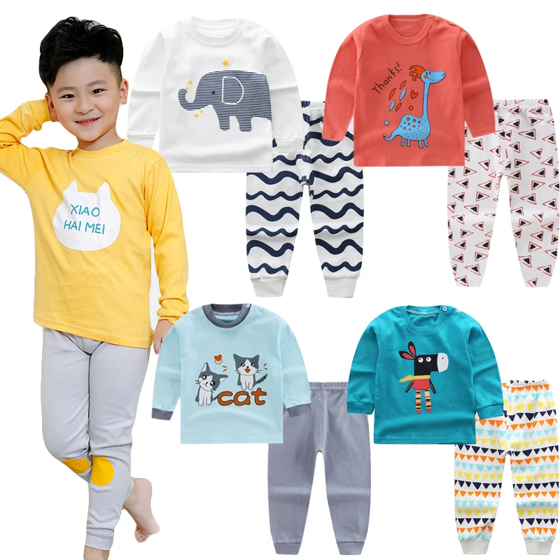 

Детские пижамы 100% хлопковая одежда для сна для мальчиков и девочек пижамные комплекты с героями мультфильмов одежда для маленьких девочек ...