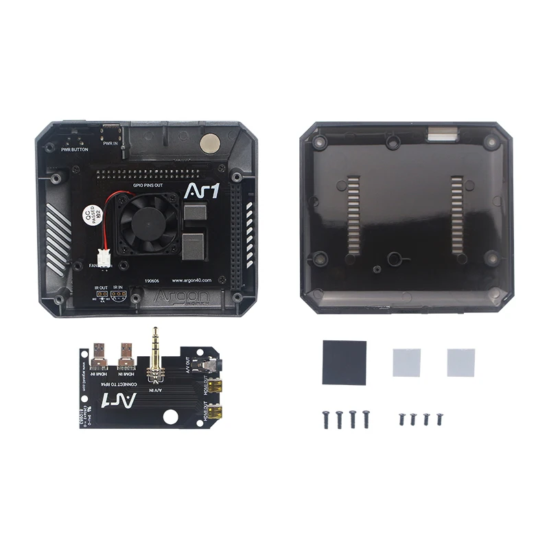 Raspberry Pi 4 Алюминиевый Чехол, металлический корпус ABS, коробка с вентилятором, радиатор, выключатель питания, съемная крышка GPIO для Raspberry Pi 4, Модель B
