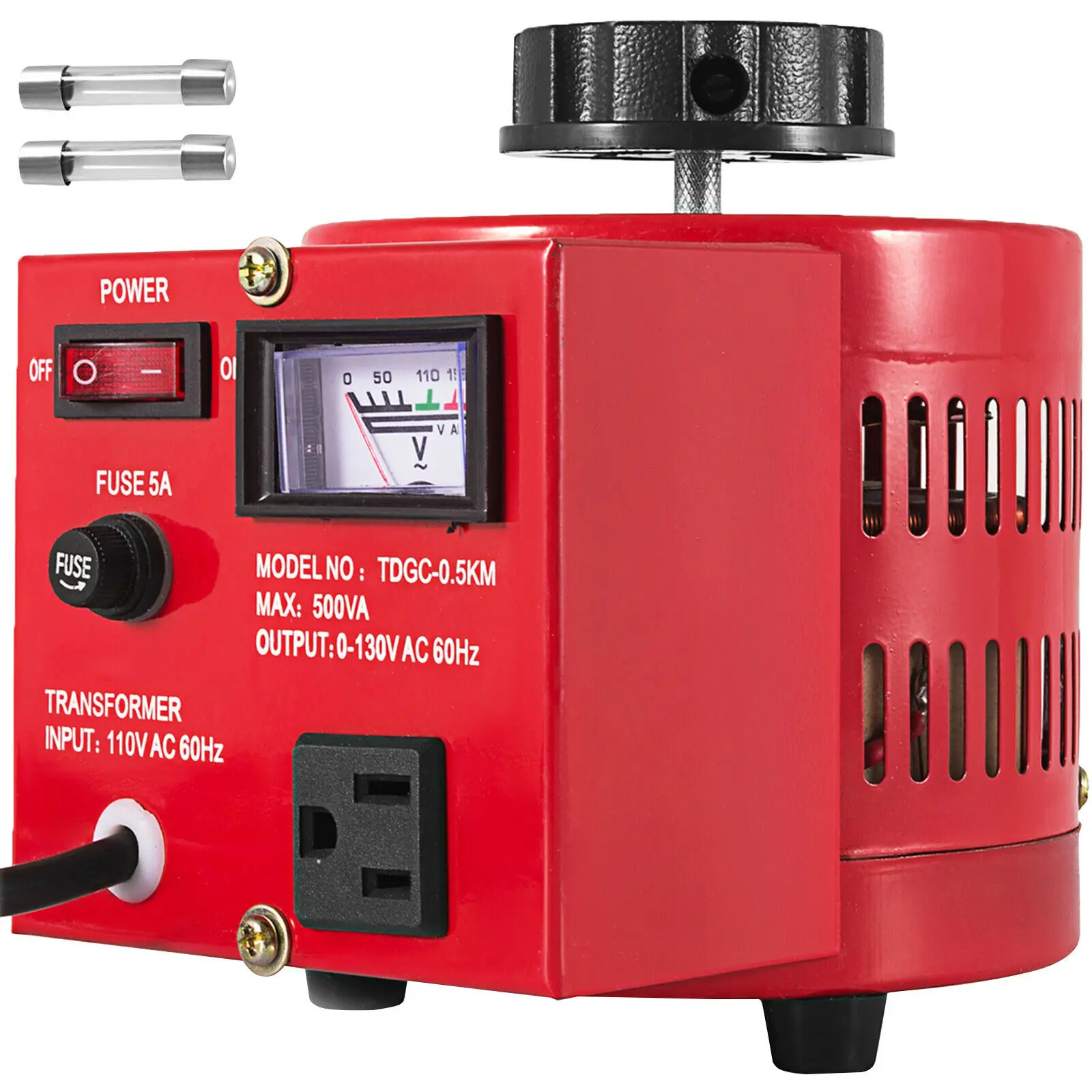 

VEVOR 500VA 5A 1KVA 10A 2KVA 20A 3KVA 30A Variac переменный трансформатор, регулятор напряжения переменного тока, измеренный 0-130V, Регулируемый вход 110V
