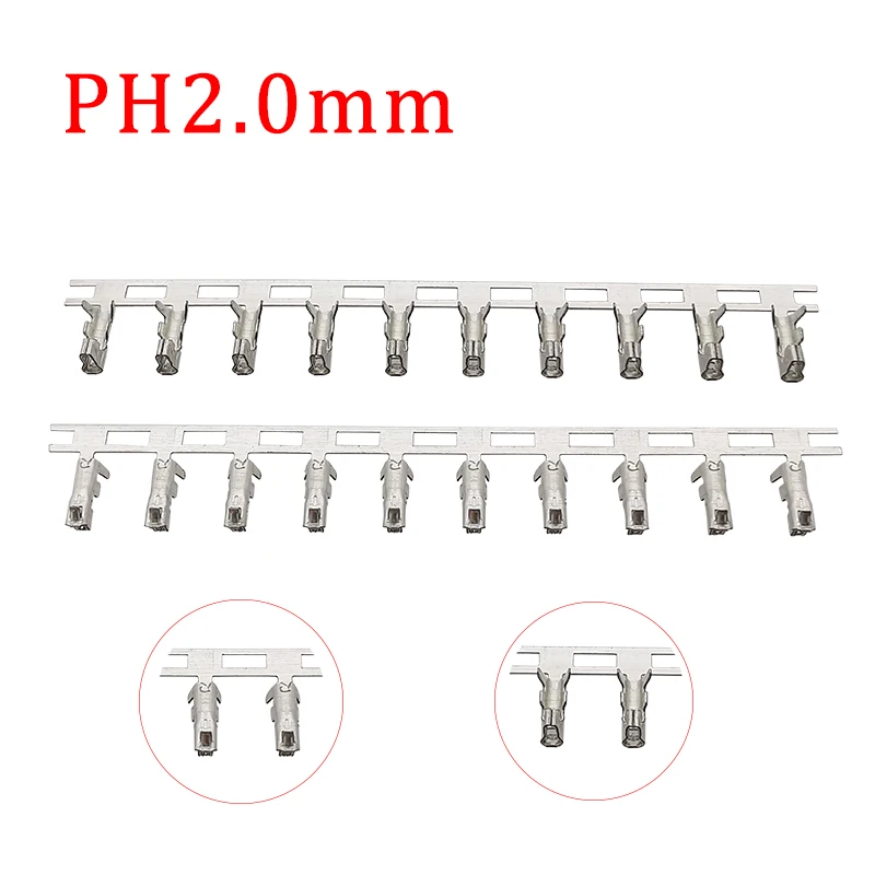 

50/100Pcs JST PH2.0mm Terminal Wire Cable 2mm Metal Pins Housing PinHeader Female Jack Connector for ph2.0 Multiple Pins Adapter