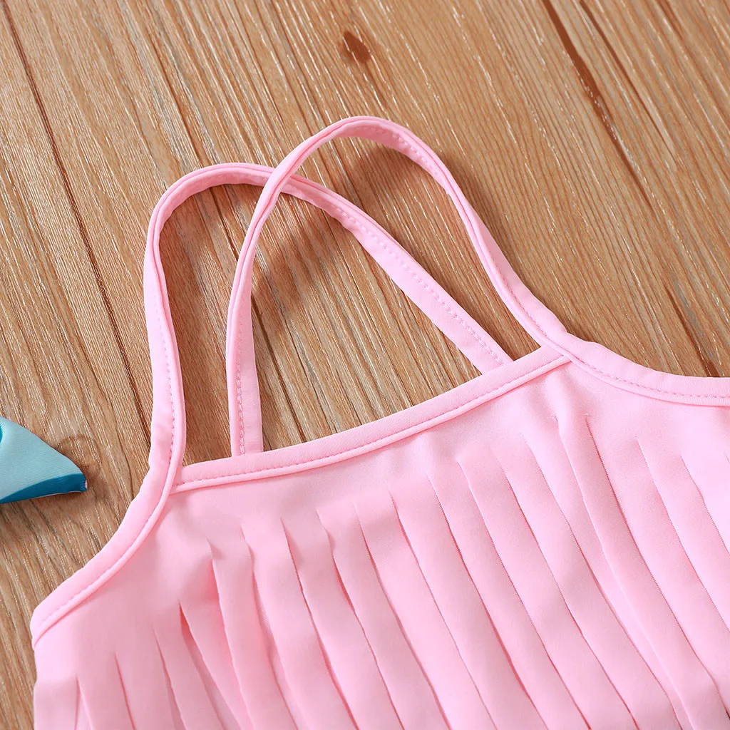 Милый детский купальный костюм русалки для маленькой принцессы купальник-бикини