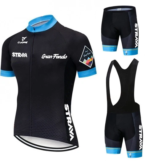 Новая модель STRAVA для мужчин 2020 комплект Джерси велоспорта летний с коротким