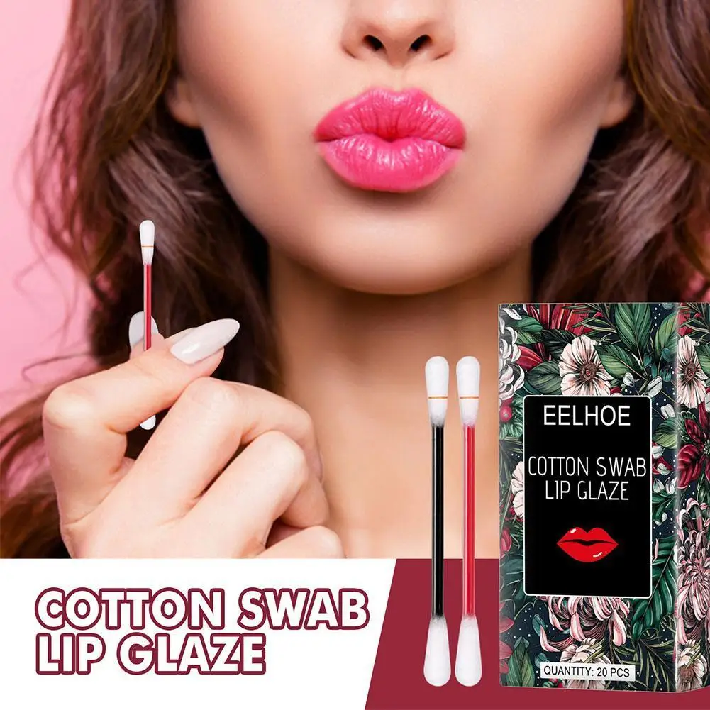 

20 Pcs / Lot Lipstick Cigarette Cotton Swab Lipstick Portable Waterproof Liquid Non-Stick Cup Tattoo Lipstick Lip Tint Lip Gloss
