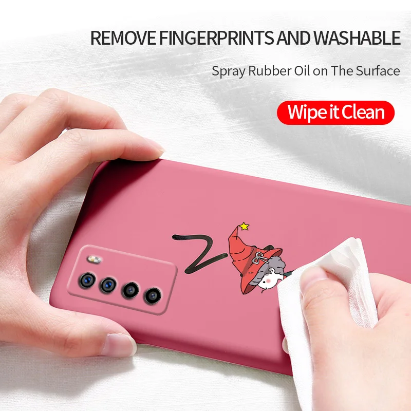 

Soft Cute Girl Pattern For Honor Play 4 4t 4pro 4tpro Honor v30 v20 Honor 30 30lite 20 10 9X Liquid Silicone Phone Case