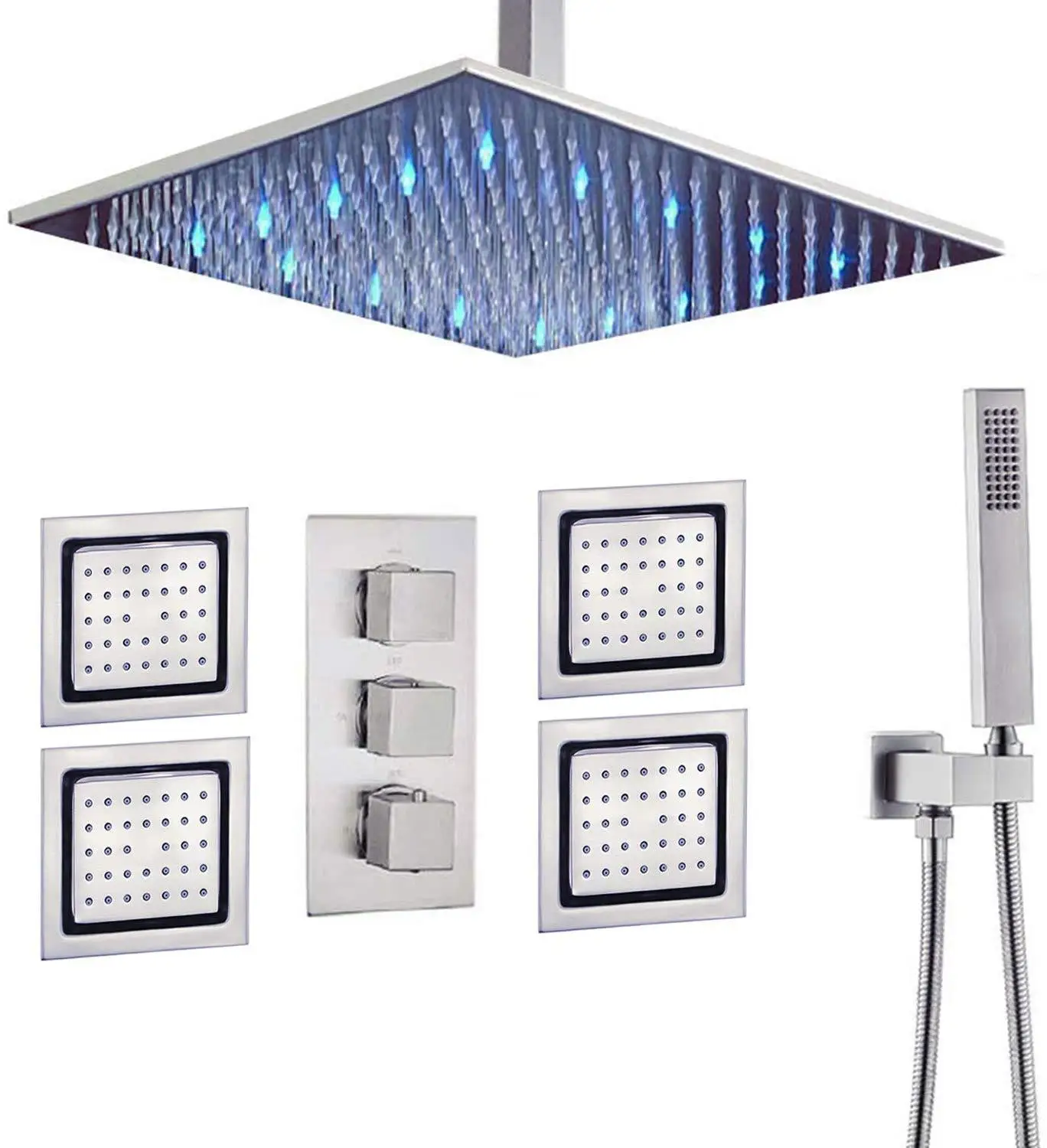 Роскошный латунный смеситель для душа в ванную комнату с распылителем