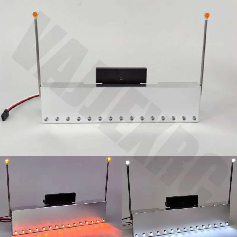 

Metal Bumper with Flagpole Light for Remote Control Tamiya 1/14 King Hauler Globe Line 56344 56301