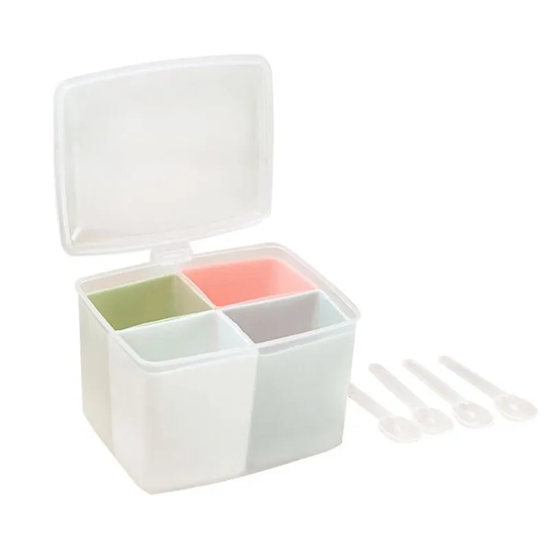 Новая коробка для хранения соли и перца с 3 ячейками крышкой контейнер специй