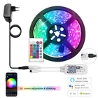 Умный дом WI-FI дистанционного Светодиодные ленты DC12V RGB SMD 5050 2835 ленточный светильник RGB ленты гибкая лента 5 м 10 м Диодная Подсветка светильник ТВ светильник Инж