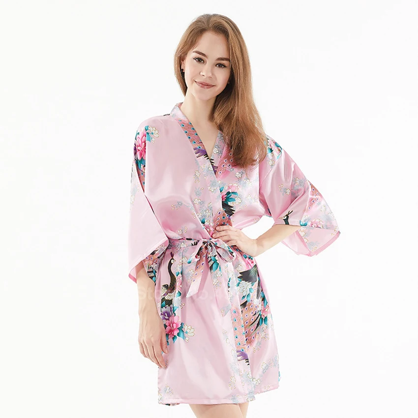 Атласные банные халаты для женщин Традиционная японская юката одежда сна