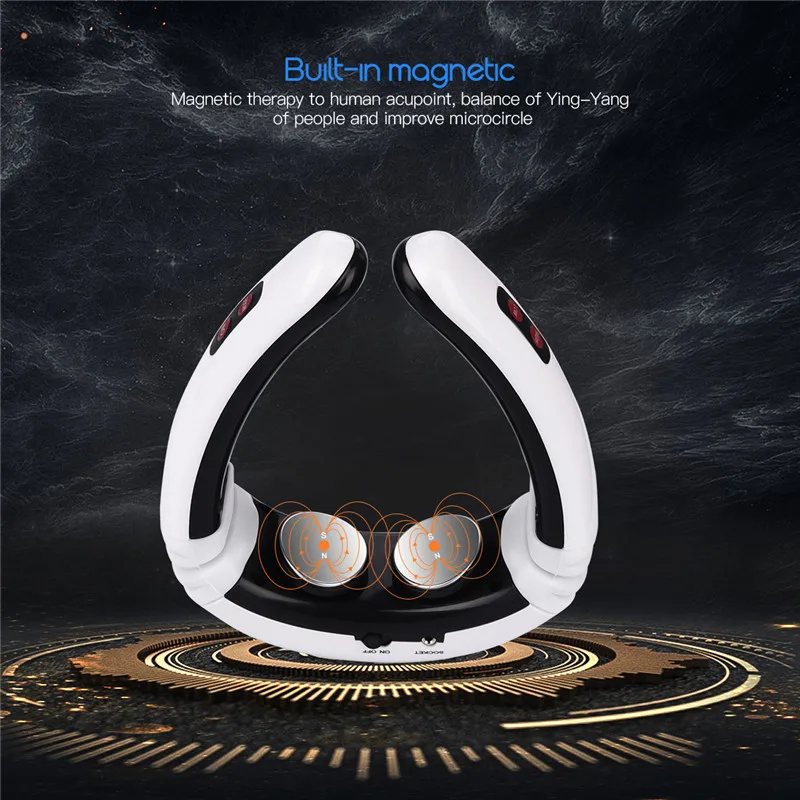 

6 Modes Neck Massager Rechargable Electric Pulse Cervical Vertebra Massage Acupuncture Magnetic Therapy 3D Intelligent Tool HOT