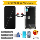 Качество AAA AMOLED GX без битых пикселей для iPhone 11 Pro X XS Max ЖК-дисплей сенсорный экран дигитайзер в сборе Замена Pantalla