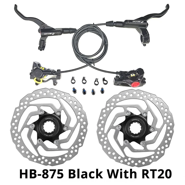 Black with RT20 ZOOM HB-875 HB 875 Велосипедный Тормоз mtb горный велосипед гидравлический дисковый тормоз набор зажимов совместим с mt200 m365 m395 - Цвет: Black with RT20