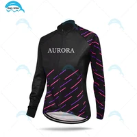 cycling jersey lady team uniform training long sleeve bicycle clothes spring autumn ride sports clothes breathable quick dry