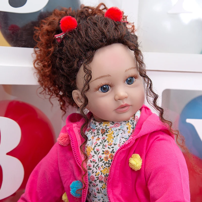 

60Cm Reborn Dolls Cloth Body Stuffed Girl Babies Doll Toy Wear Fashion Suit Clothes Toddler Birthday Christmas Gifts