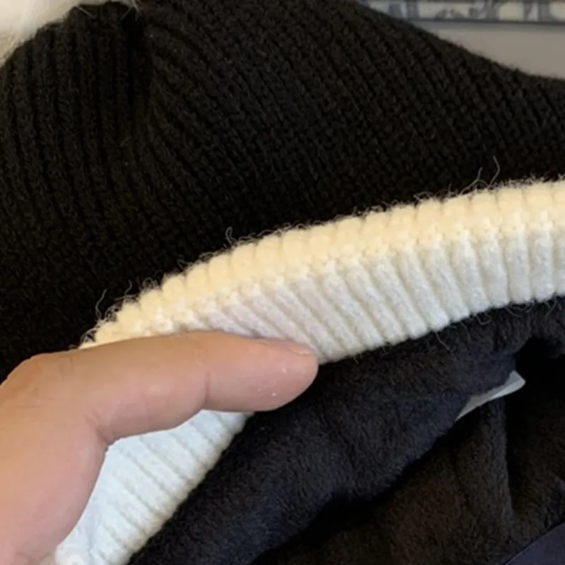 Moment 2020 New  Unisex Women's Autumn And Winter Hats Angora100% Double Layer Warm Hat Wool Hat Warm Knitted Hat
