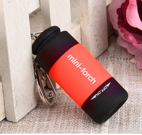 A Светодиодный светильник USB Charg 0,3 Вт 25лум портативный светодиодный мини фонарь наружный инструмент флэш-светильник USB Перезаряжаемый брелок - Испускаемый цвет: A