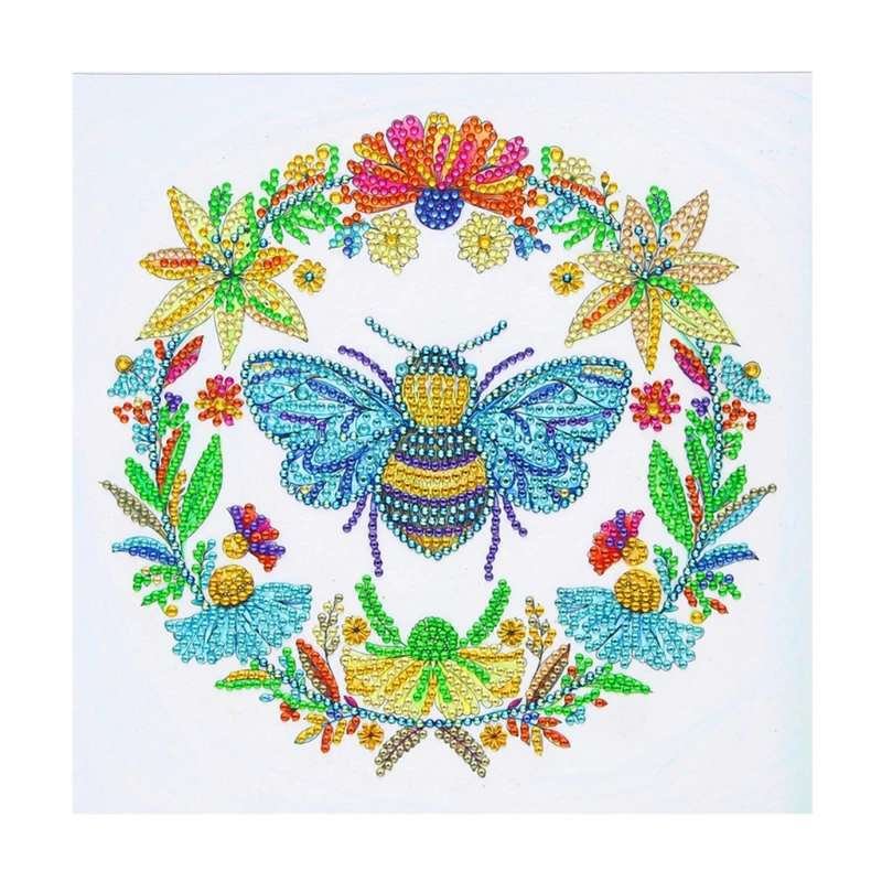 

Full Special Shape 5D DIY Diamond Wreath Bee Drill Painting Kit Embroidery Cross Stitch Rhinestone Art Crafts Picture