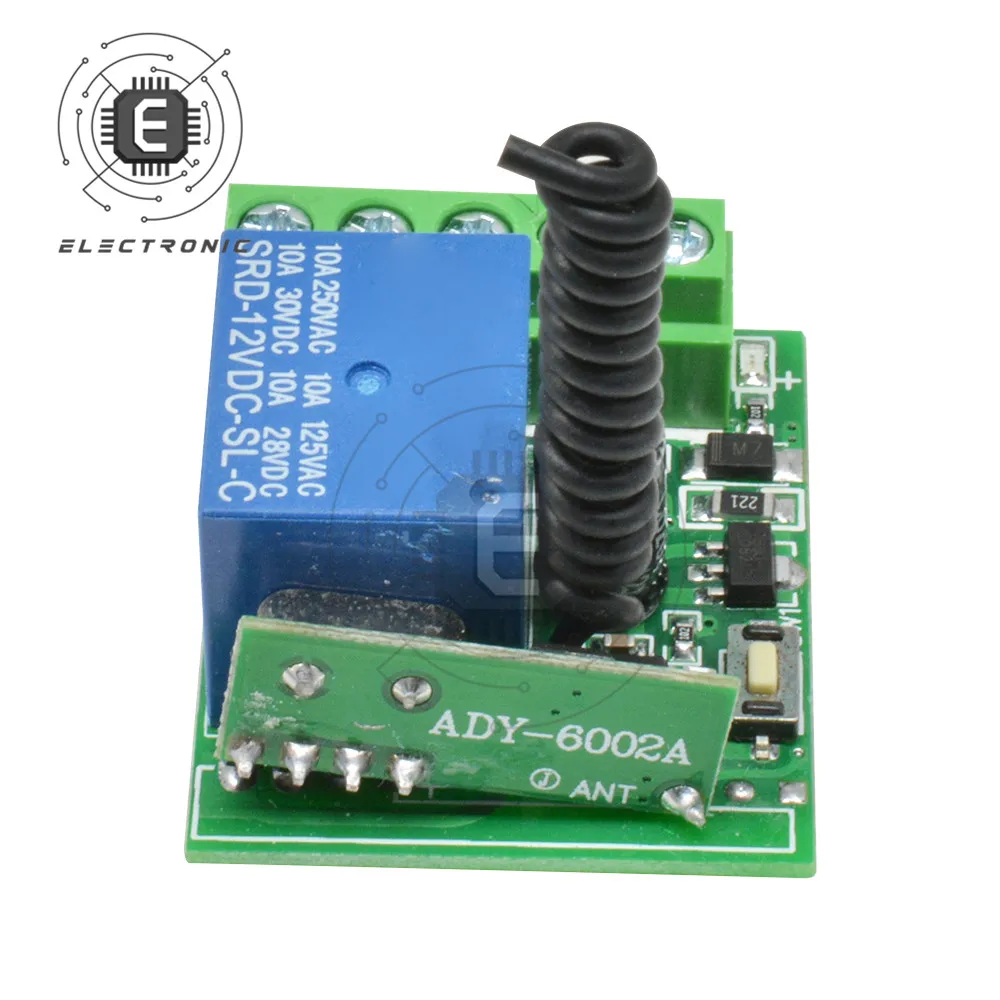 1pcs KR1201B-4 433MHz DC 12V 1 Relay Receiver Module Universal Wireless Remote Control Switch |