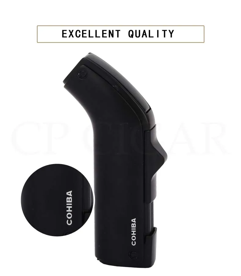 COHIBA зажигалки 2 Факел Пламя зажигалка с защитой от ветра Карманный Портативный бутан Прикуриватель многоразового встроенный сигарный удар