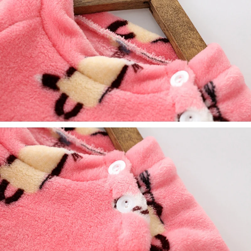 Детские фланелевые пижамы для малышей мальчиков и девочек плотный теплый топ
