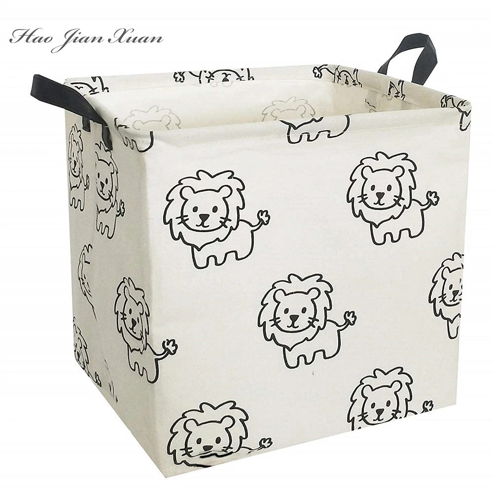 

Cube Folding Storage Basket For Kids Toys Organizer Waterproof Storage Boxes Bins With Handles Home Office Shelf Organizador