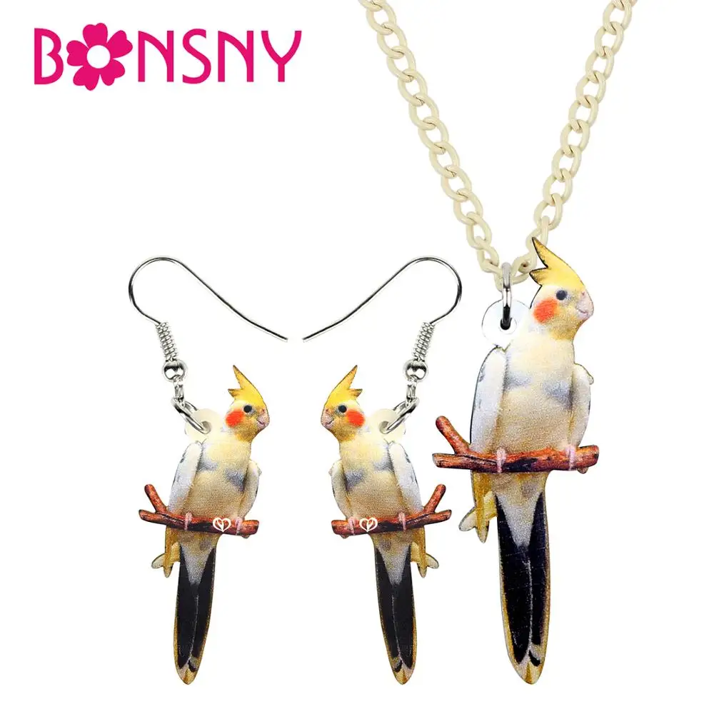 Акриловые ювелирные наборы Bonsny элегантное ожерелье и серьги в виде птиц милая