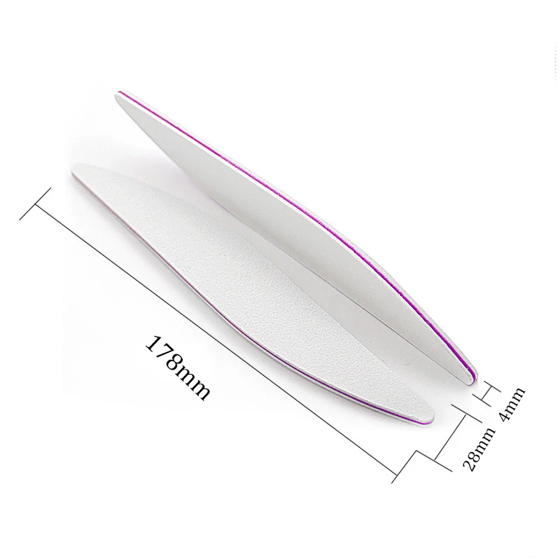 100/20/10/5/1pcs Professional Nail File White Willow Leaf Shape Buffer Polish Sanding Blocking Art Pedicure Care Tools | Красота и