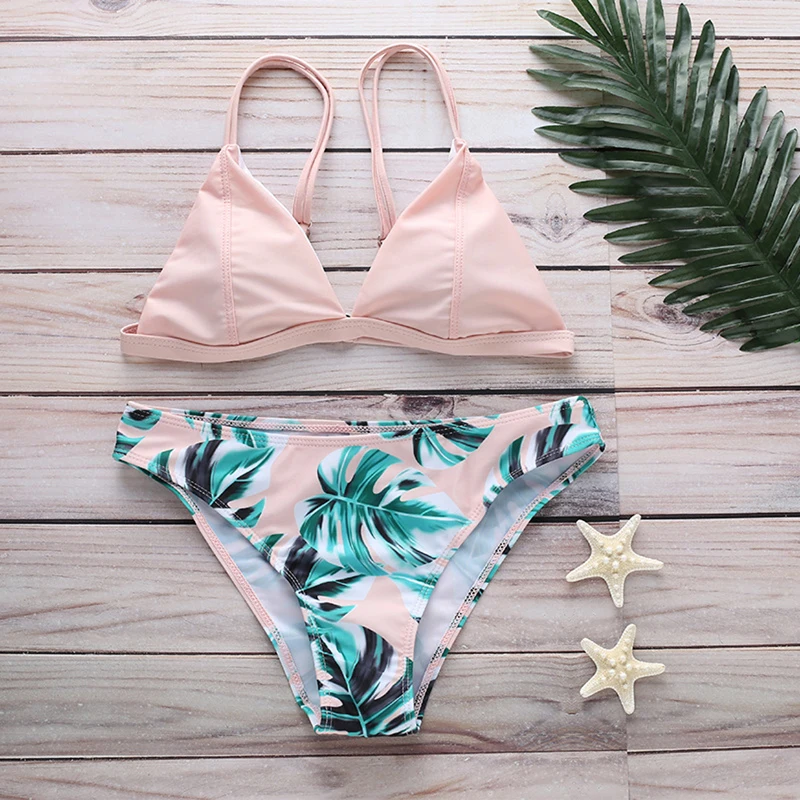 

Sunflower Printed Bikini Set Sexy Swimwear Women 2021 Mujer Push Up Padded Biquini Bathers Bandage Bathing Suit Swimsuit Bikini