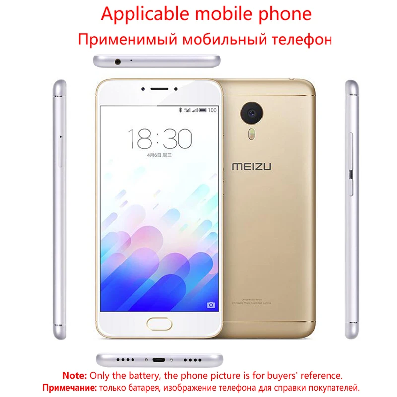 Bater&iacute;a Original MEIZU BT61 para tel&eacute;fono m&oacute;vil, herramientas de regalo, para MEIZU M3 Note/Note3/L681h/M681h, nueva-5