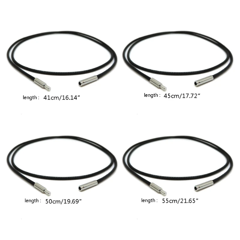 

10 комплектов, простое ожерелье из кожаного шнура R3MC 2 мм, Черная Плетеная Вощеная Веревка, цепочка с застежкой для мужчин и женщин, подвески «...