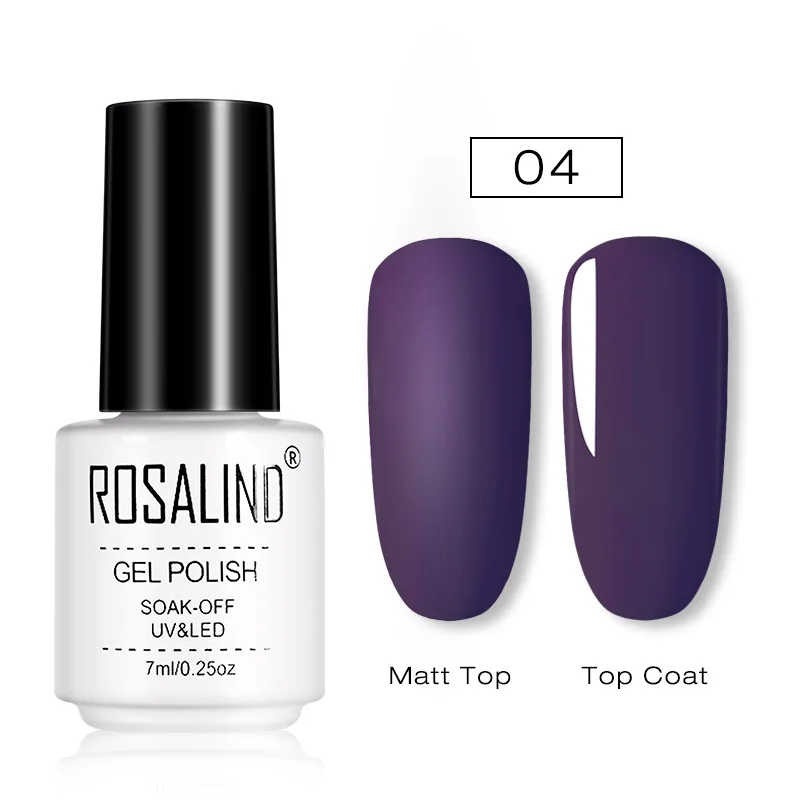 RC04 ROSALIND матовый Гель-лак для ногтей, УФ светодиодный, лампа для маникюра, для ногтей, полуперманентный, 7 мл, Гель-лак, Базовое покрытие - Цвет: RC04