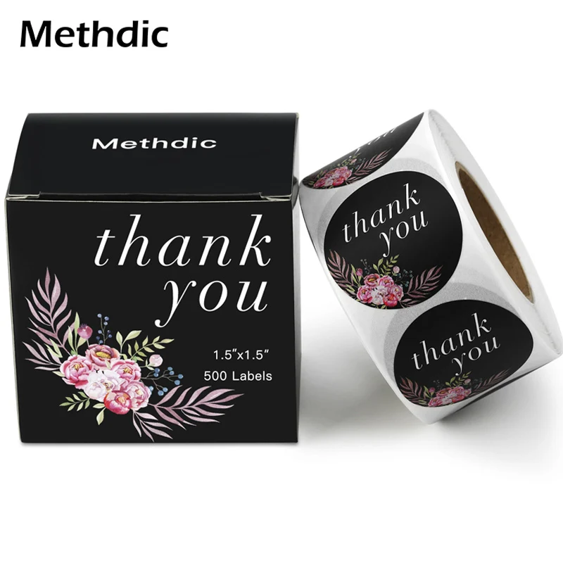 Methdic 1 5 &quotX 5&quot 500 шт/рулон клея горячего расплава Спасибо наклейки для подарочных