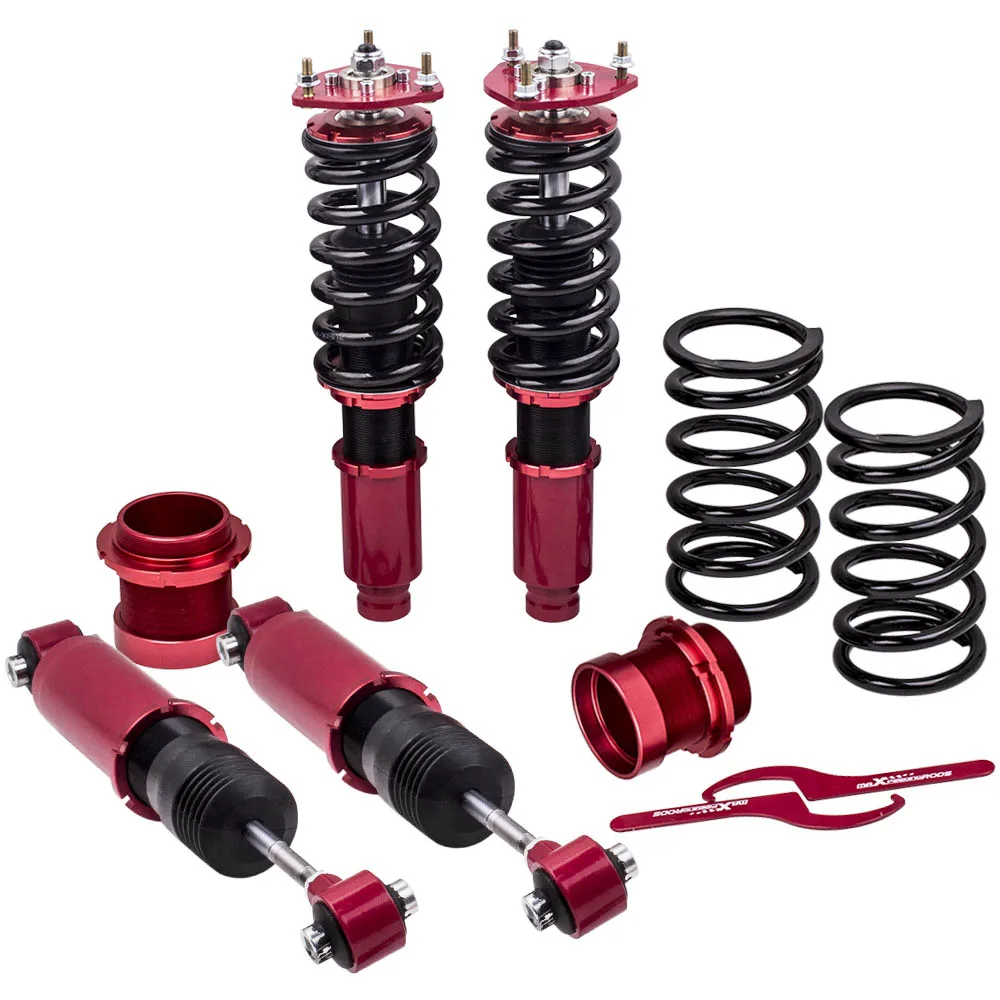 Комплект амортизаторов подвески Coilover для Mazda 6 2003 2007 красный с регулируемой