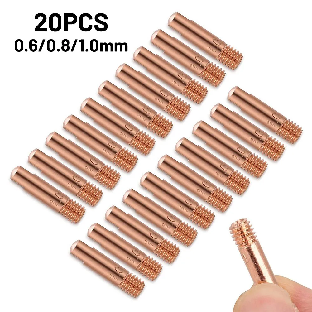 

20pcs Contact Tips 6mm/8mm/10mm Consumables Durable M6 X 25mm Practical