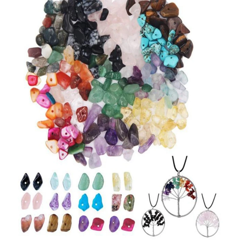 

15 Grid Natural Gravel Box, Irregular Diy Jewelry Accessory Set, Hand Tool Box 18cm x 11cm x 2cm