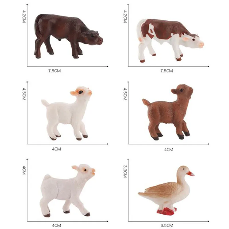 

Realistic Plastic Animals Farm Life Simulation Solid Animal Model Figure Toy Educational Props Birthday Gift Desktop Decoration